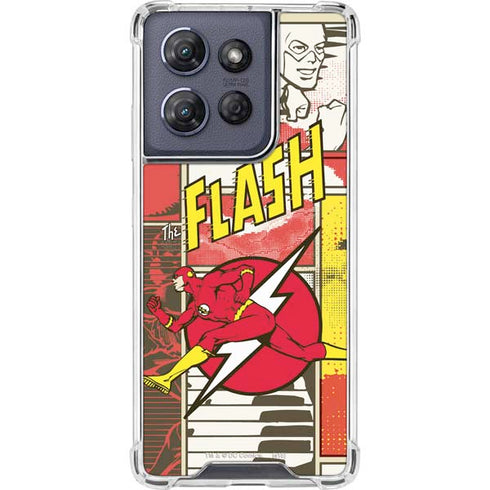 DC Comics Flash Block Pattern Moto G Play 5G (2025) Clear Case
